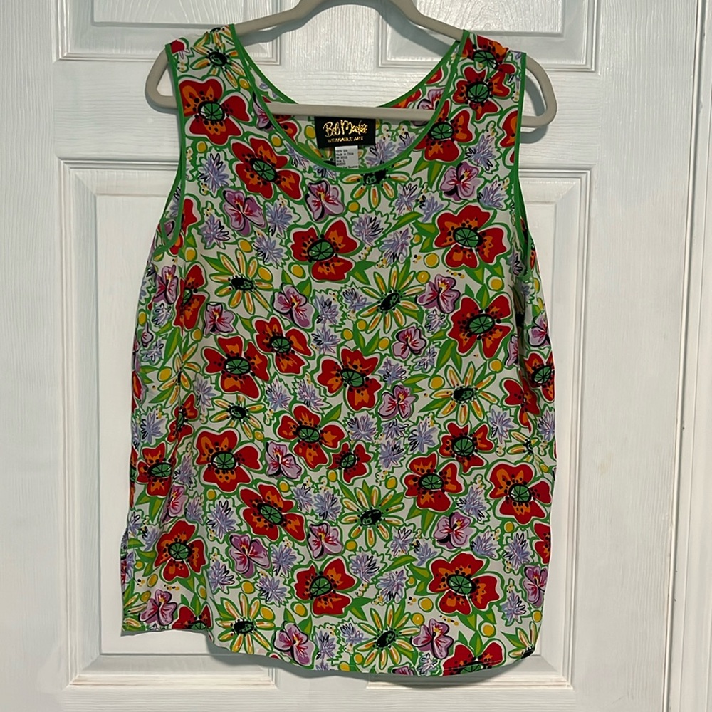 Bob Mackie wearable art 100% silk tank top